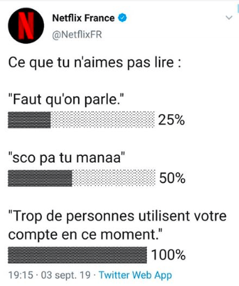 Netflix France, Twitter, community manager, drôle, humour, communication
