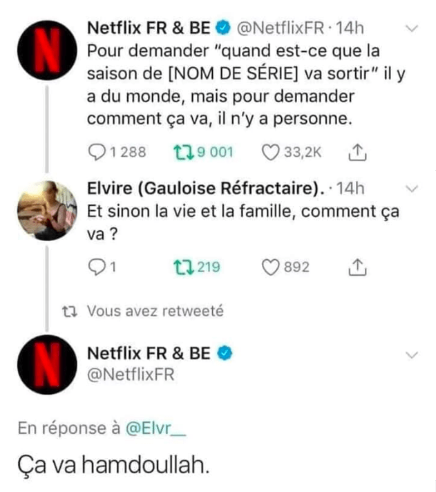 Netflix France, Twitter, community manager, drôle, humour, communication